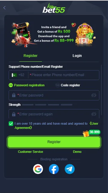Bet55-Game-Register