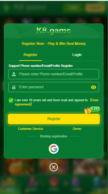 K8 Game Register