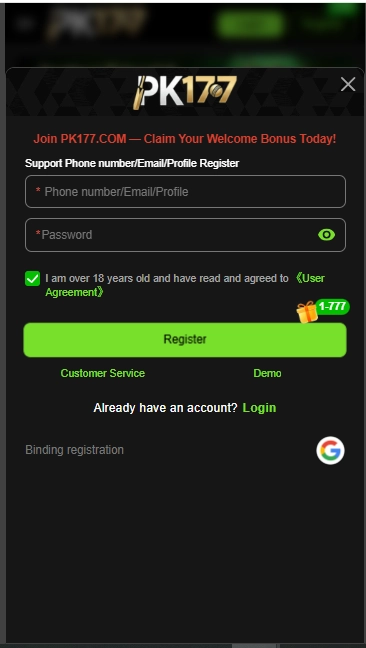Pk177 Game Register