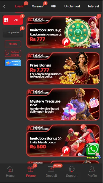 AC777 Game Bonus